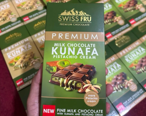 Swiss Fru: Cokelat Dubai viral yang berisi kunafa dan krim pistachio