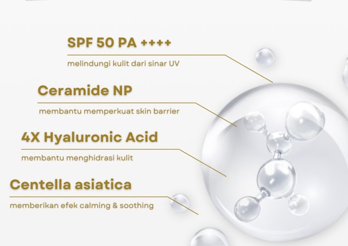 Untuk kulit kering, prioritaskan sunscreen dengan kombinasi humektan dan emolien, seperti hyaluronic acid dan ceramide