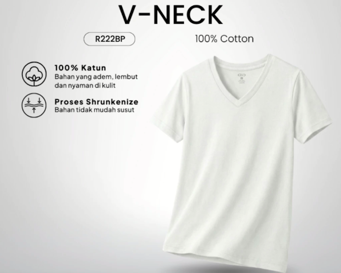Jika sering memakai kemeja tanpa dasi, pilih model V-neck agar kaos dalam tidak terlihat