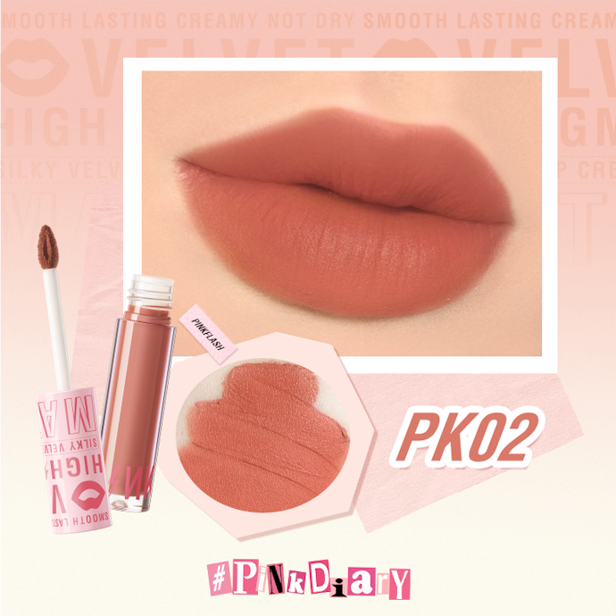 Lip cream Pinkflash dengan warna basic soft pink, peach, atau coral: Cocok untuk warna kulit putih
