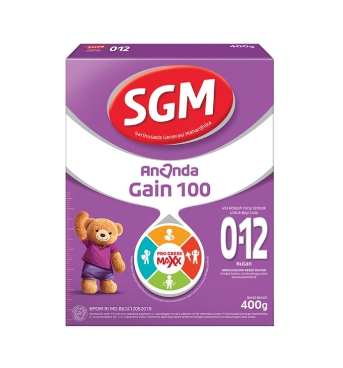 Jika berat badan bayi tidak ideal, pertimbangkan susu bayi berkalori tinggi (≥100 kkal per 100 ml)