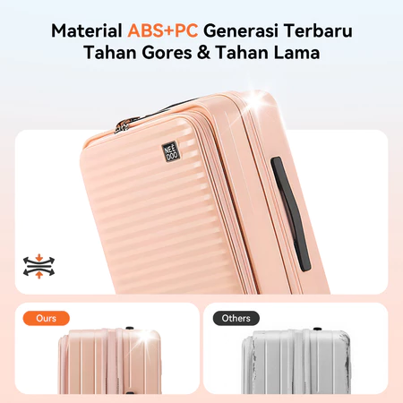 Koper hardcase dari polikarbonat (PC) lebih kukuh untuk membawa barang elektronik