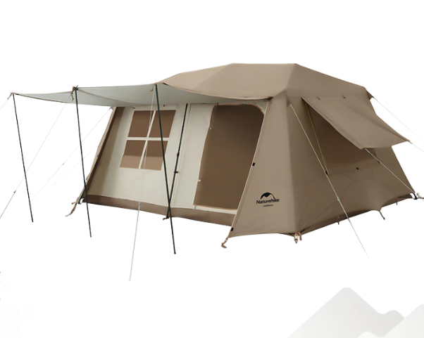 Tenda ridge punya struktur atap tinggi sehingga nyaman untuk glamping keluarga