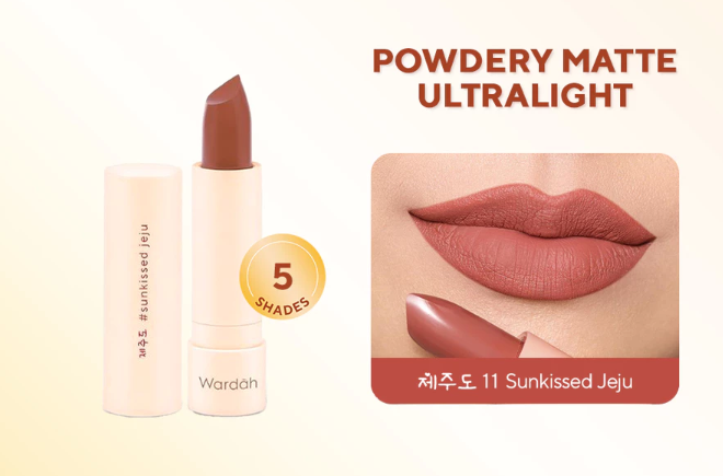 Matte finish, memberikan kesan rapi dan tegas pada bibir sehingga pas untuk tampilan formal