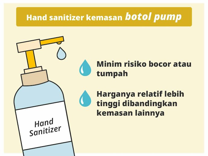 Botol pump, kemasannya tidak mudah tumpah dan menguap