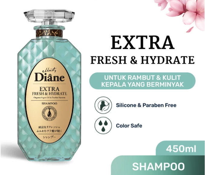 Namun, untuk masalah ketombe yang disertai minyak berlebih dan gatal, pilih Moist Diane Extra Fresh and Hydrate Shampoo