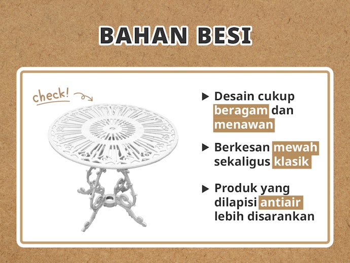 Besi: Memiliki desain yang variatif