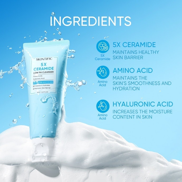 Peran 5X Ceramide Low pH Cleanser untuk kulit berminyak
